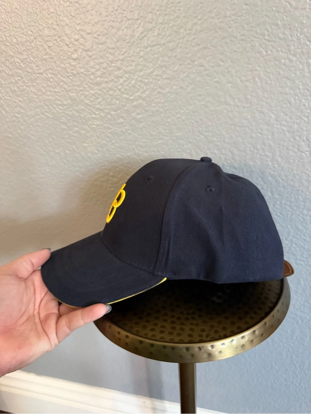 Breitling 1884 Adjustable Navy Baseball Cap with Yellow 'B' Emblem